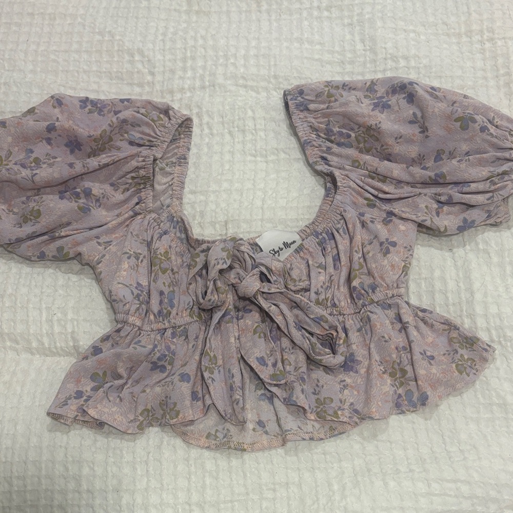 Stylish Mauve Floral Blouse